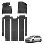 3W All-weather Floor Mats For Toyota Sienna 2021-2026 7-SEATER Tpe Red Trim. Fixed Price $95.99.