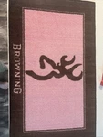 Browning Deer Pink Rug /mat Skid Resistant Buckmark Logo 24 X 33 New. Fixed Price $24.99.