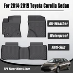 Floor Mats Liners Set Of 3 For 2014-2019 Toyota Corolla Sedan All Weather Tpe. Fixed Price $62.19.