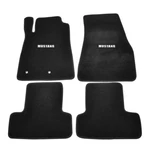 Floor Mats Fits 05-09 Ford Mustang Black Nylon Carpet Front Rear W/ White Emblem. Fixed Price $57.99.