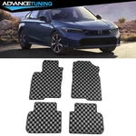 Fits 22-26 Honda Civic Integra Front Rear Floor Mats Checkered Black Gray Plaid. Fixed Price $85.99.