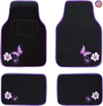 Car Pass Embroidery Butterfly And Flower Floor Mats, Purple. Fixed Price $54.63.