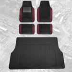Fh Group Universal Fit Burgundy/black Carpet Floor Mats W/ Rubber Cargo. Fixed Price $39.09.