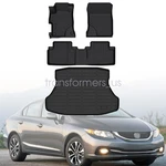 Tpe Floor Mats Liners / Trunk Cargo Fits 2012-2015 Honda Civic Sedan Black. Fixed Price $102.19.